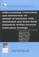 Differentiating Curriculum And Instruction On Behalf Of Students With Emotional And..