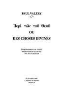 Peri tōn tou Theou, ou, Des choses divines