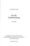 Aus der Lutherforschung
