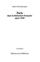 Paris dans la litterature francaise apres 1945