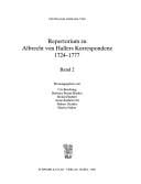 Studia Halleriana, Band VII,1+2 cpl.: Repertorium zu Albrecht von Hallers Korrespondenz 1742 - 1777