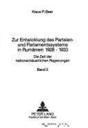 Zur Entwicklung des Parteien- und Parlamentssystems in Rumänien 1928-1933