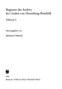 Regesten des Archivs der Grafen von Henneberg-Römhild