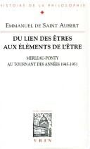 Du lien des êtres aux éléments de l'être