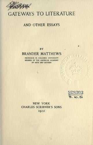 Gateways to literature, and other essays