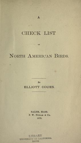 A check list of North American birds