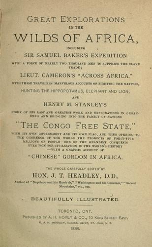 Great explorations in the wilds of Africa