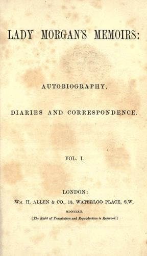 Lady Morgan's memoirs