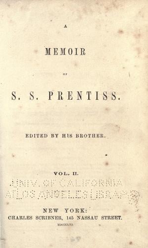A memoir of S. S. Prentiss