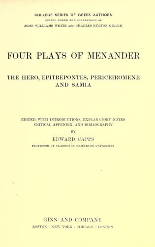 Four plays of Menander