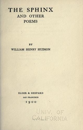 The sphinx and other poems