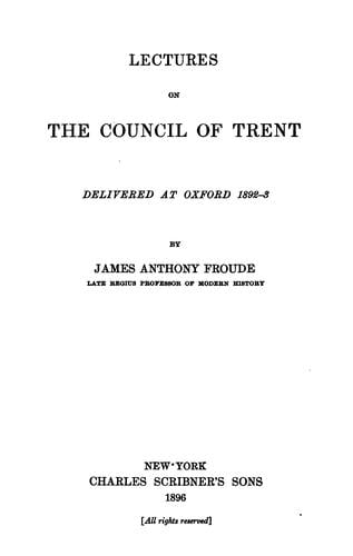 Lectures on the Council of Trent