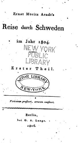 Reise durch Schweden im Jahr 1804
