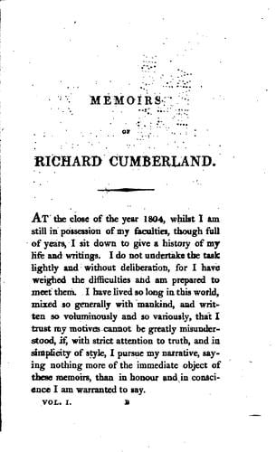 Memoirs of Richard Cumberland