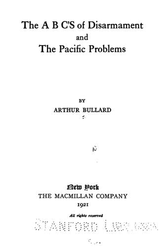 The A B C's of disarmament and the Pacific problems