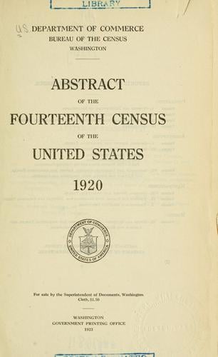 Abstract of the fourteenth census of the United States, 1920