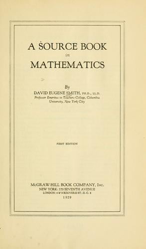 A source book in mathematics