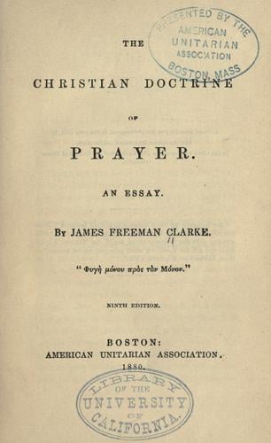 The Christian doctrine of prayer
