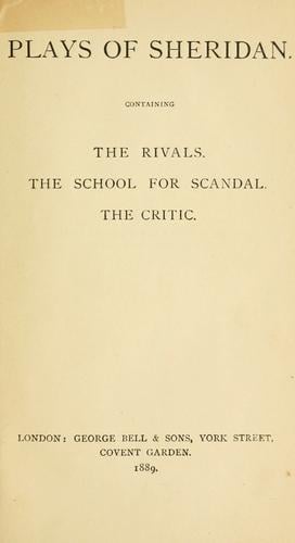 The Rivals / The School for Scandal / The Critic