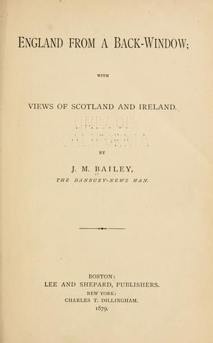 England from a back-window