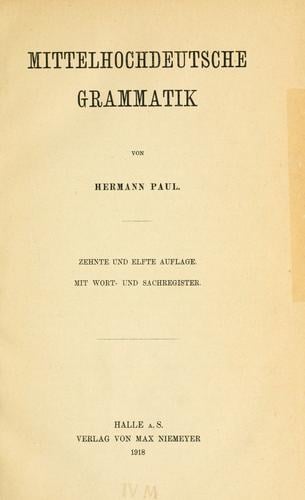 Mittelhochdeutsche Grammatik
