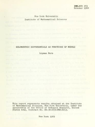Holomorphic differentials as functions of moduli
