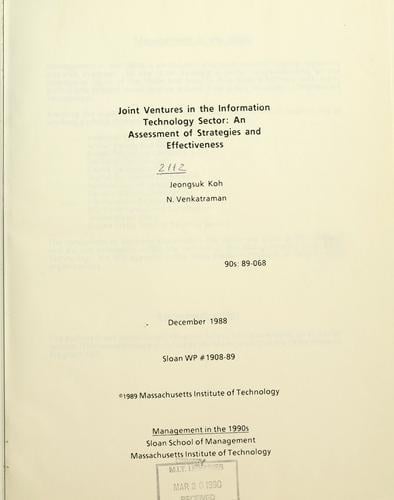 Joint venture formation as an administrative innovation in the information technology sector