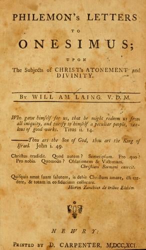 Philemon's letters to Onesimus