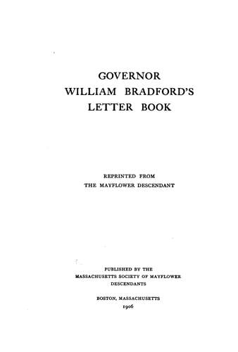 Governor William Bradford's Letter Book