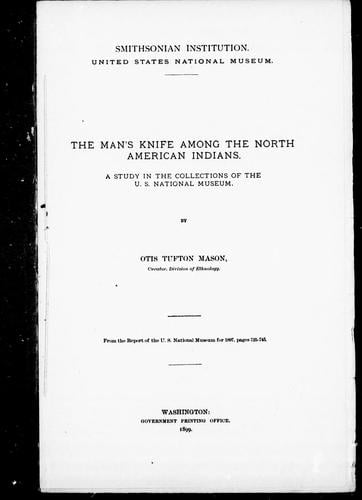 The man's knife among the North American Indians
