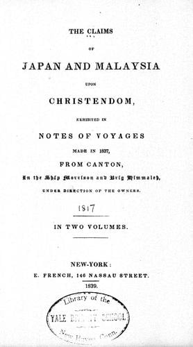 The claims of Japan and Malaysia upon Christendom