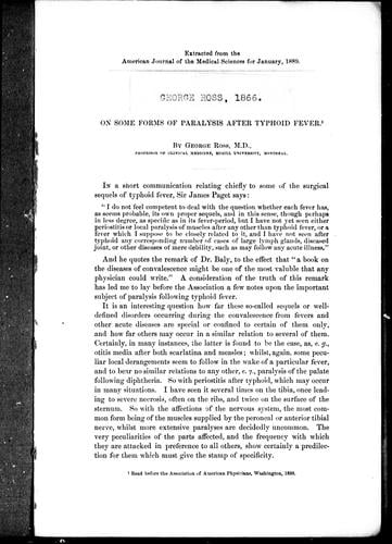 On some forms of paralysis after typhoid fever