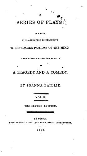 Plays on the Passions (1798 edition)