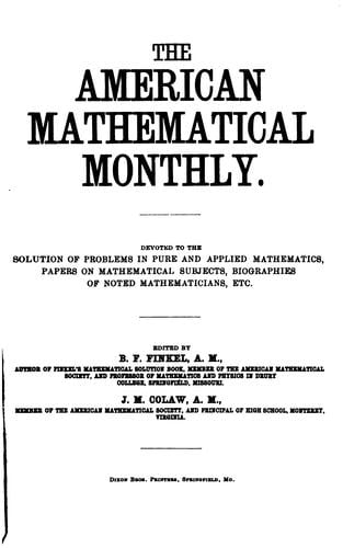 The American Mathematical Monthly