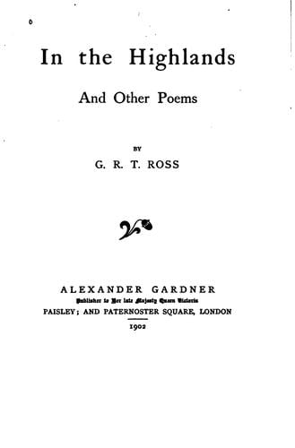In the Highlands and Other Poems