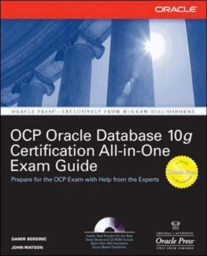 Oracle datadase 10g OCP certification all-in-one exam guide