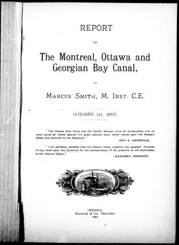 Report on the Montreal, Ottawa and Georgian Bay Canal