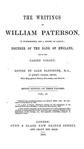 The writings of William Paterson ...