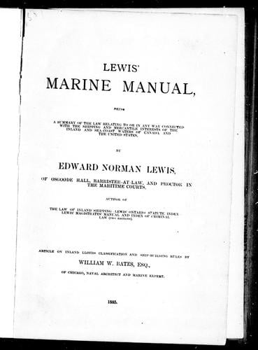 Lewis' marine manual