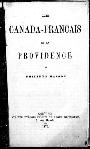 Le Canada-français et la providence