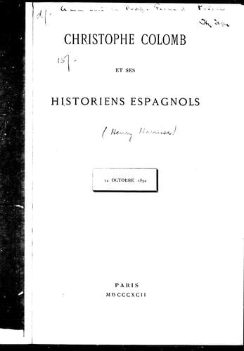 Christophe Colomb et ses historiens espagnols
