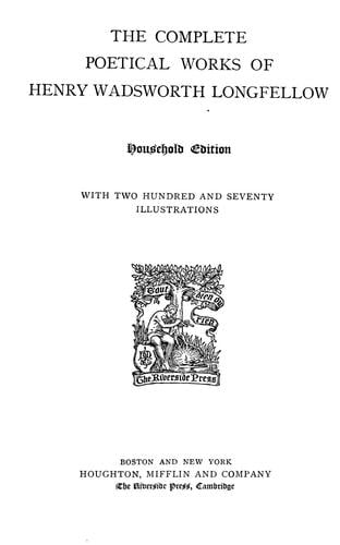 The complete poetical works of Henry Wadsworth Longfellow