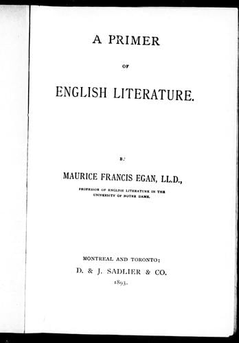 A primer of English literature