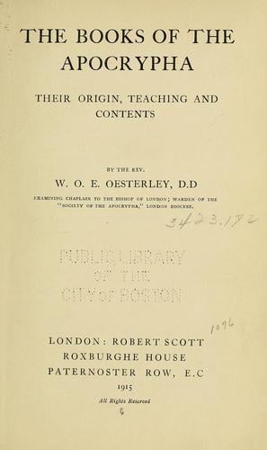 The books of the Apocrypha