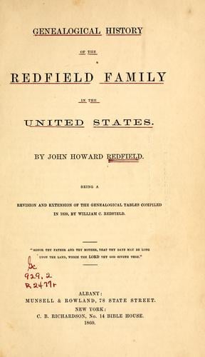 Genealogical history of the Redfield family in the United States