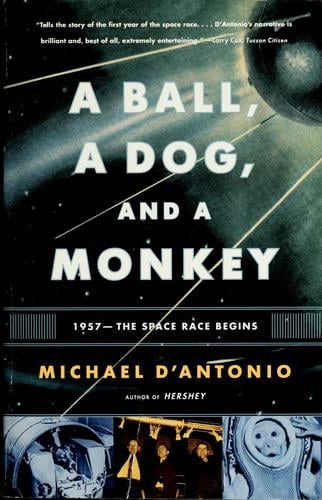 A ball, a dog, and a monkey