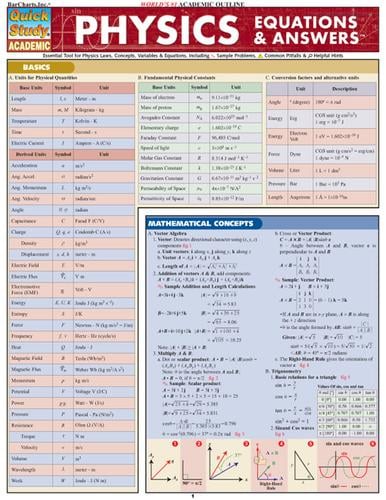 QuickStudy - Physics Equations & Answers