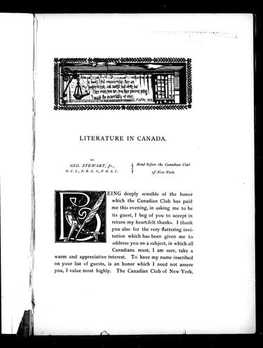 Literature in Canada