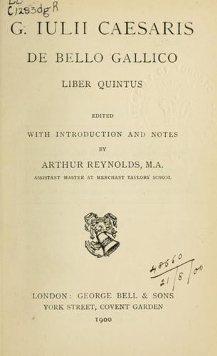 C. Iulii Caesaris Commentarii de bello gallico
