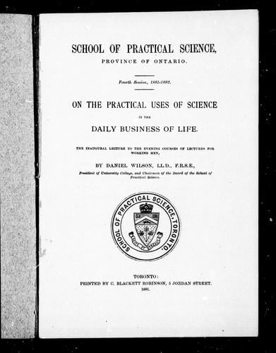 On the practical uses of science in the daily business of life